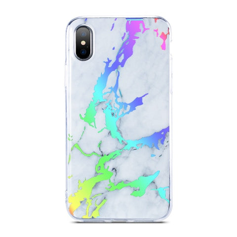 Holo Marble Case - White Rainbow X