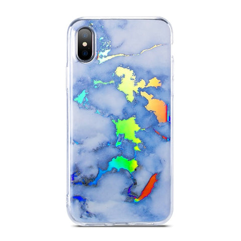 Holo Marble Case - White Rainbow