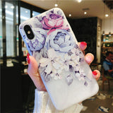 USLION Flower Silicon Phone Case For iPhone 7 8 Plus Rose Floral Leaves Cases For iPhone X 8 7 6 6S Plus 5 5S SE Soft TPU Cover
