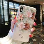 USLION Flower Silicon Phone Case For iPhone 7 8 Plus Rose Floral Leaves Cases For iPhone X 8 7 6 6S Plus 5 5S SE Soft TPU Cover