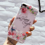 USLION Flower Silicon Phone Case For iPhone 7 8 Plus Rose Floral Leaves Cases For iPhone X 8 7 6 6S Plus 5 5S SE Soft TPU Cover