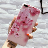 USLION Flower Silicon Phone Case For iPhone 7 8 Plus Rose Floral Leaves Cases For iPhone X 8 7 6 6S Plus 5 5S SE Soft TPU Cover