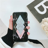 Kerzzil Luxury Marble Stone Cases For iPhone 7 6 6S Plus Painted Soft Silicone Cover Back For iPhone X 6 6S 8 Plus Coque