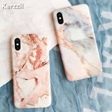 Kerzzil Luxury Marble Stone Cases For iPhone 7 6 6S Plus Painted Soft Silicone Cover Back For iPhone X 6 6S 8 Plus Coque